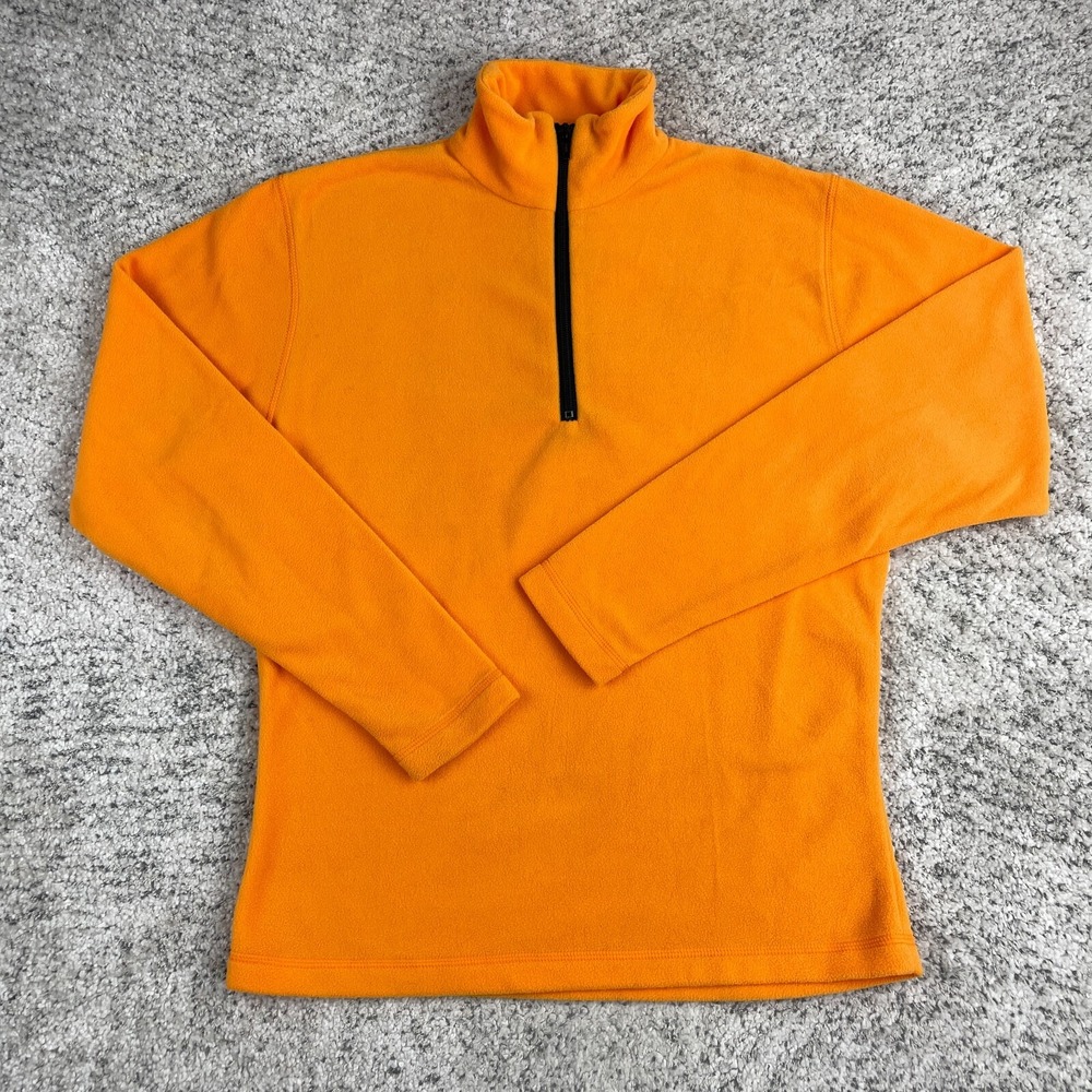 Nils Sweater Womens Medium Fleece Pullover Orange 1/2 Zip Ski Made In USA GUC